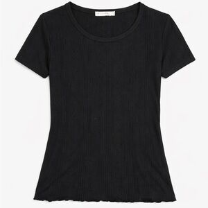 Rag & Bone Black ribbed XS Modal Top